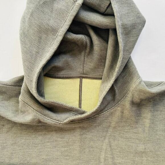 Lululemon Shift Stitch Hoodie Heathered Rover Tan Size XL Waffle Long Sleeve - Picture 5 of 9